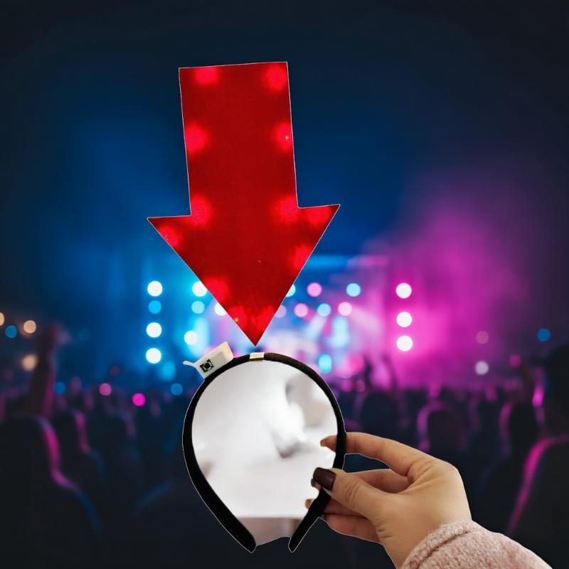 Jedinečná čelenka se šipkovým světlem Zábavná čelenka s otazníkem Vánoční drobnosti Dívčí pokrývka hlavy Sváteční obruč do vlasů Kostýmová ozdoba hlavy