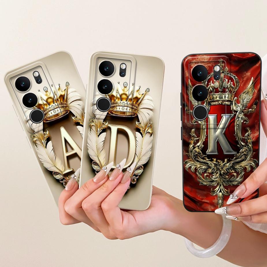 For Vivo V29 Pro Case V2251 Cool Crown Letters Cover Soft TPU Phone Case For Vivo V29 Lite VivoV29 e V29e V2317 Back Cover Coque