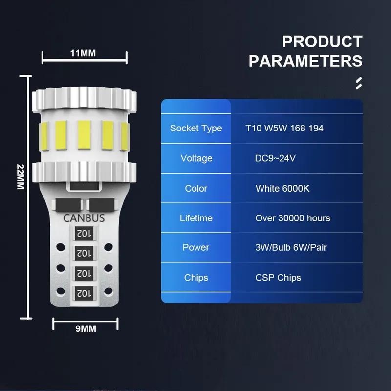 

2X W5W T10 LED Bulbs 12V 6000K White Canbus Car License Plate Light Bulb For Skoda Fabia MK2 Combi 545 2008-2011 2012 2013 2014 License Plate Light