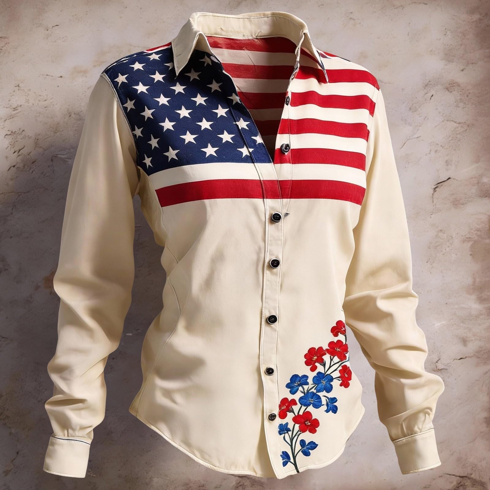 

Жіноча сорочка, блузка з принтом і ґудзиками, повсякденна повсякденна сорочка, звичайний комір і довгий рукав XL