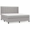 3131441 vidaXL Lit à sommier tapissier avec matelas Gris clair 160x200cm Tissu