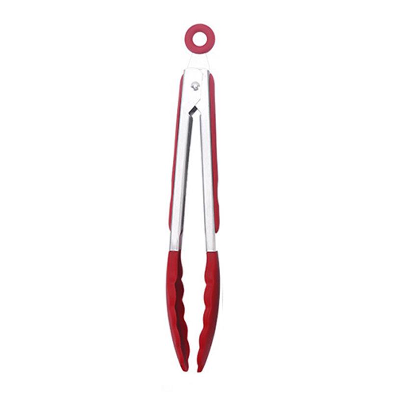 7", 9", 12" High-Temperature Silicone Non-Slip Bread & BBQ Grilling Tongs