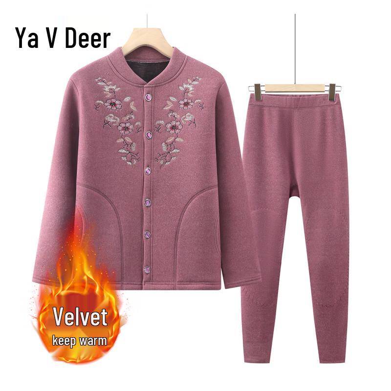 

Yalu Women s Fleece-Lined Thermal Underwear Set for Seniors 3XL