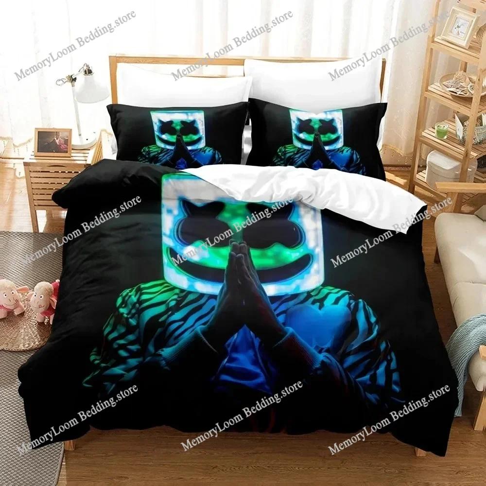 DJ Marshmello Bedding Set Single Twin Full Queen King Size Hip Hop Bed Set Aldult Kid Bedroom 3D Print Fashion Duvetcover Sets