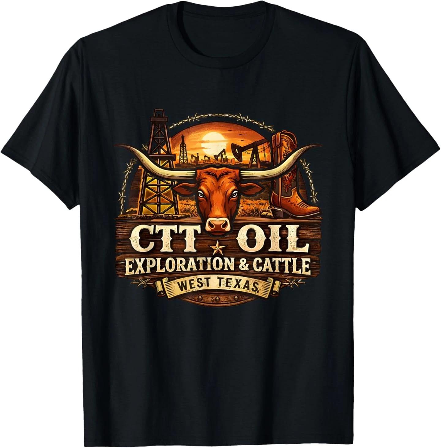 CTT Oil Exploration and Cattle Oilfield Ranch T-Shirt L