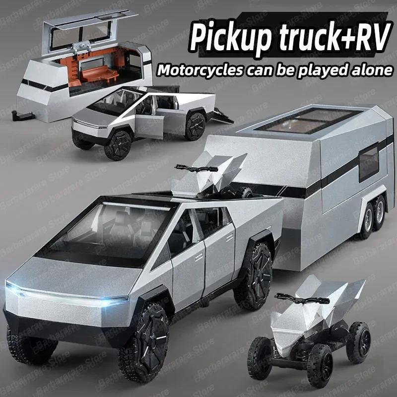 1/32 Cyber Toy Truck Pickup Trailer Alloy Car Model Diecasts Metal Toy Off-Road Vehicles Truck Model Sound And Light Kids Gifts