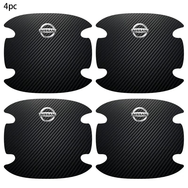 4 Stück Kohlefaser Auto Türschale Griff Kratzschutz Aufkleber für Nissan Nismo Juke Note Versa Almera X-Trail Xterra Qashqai