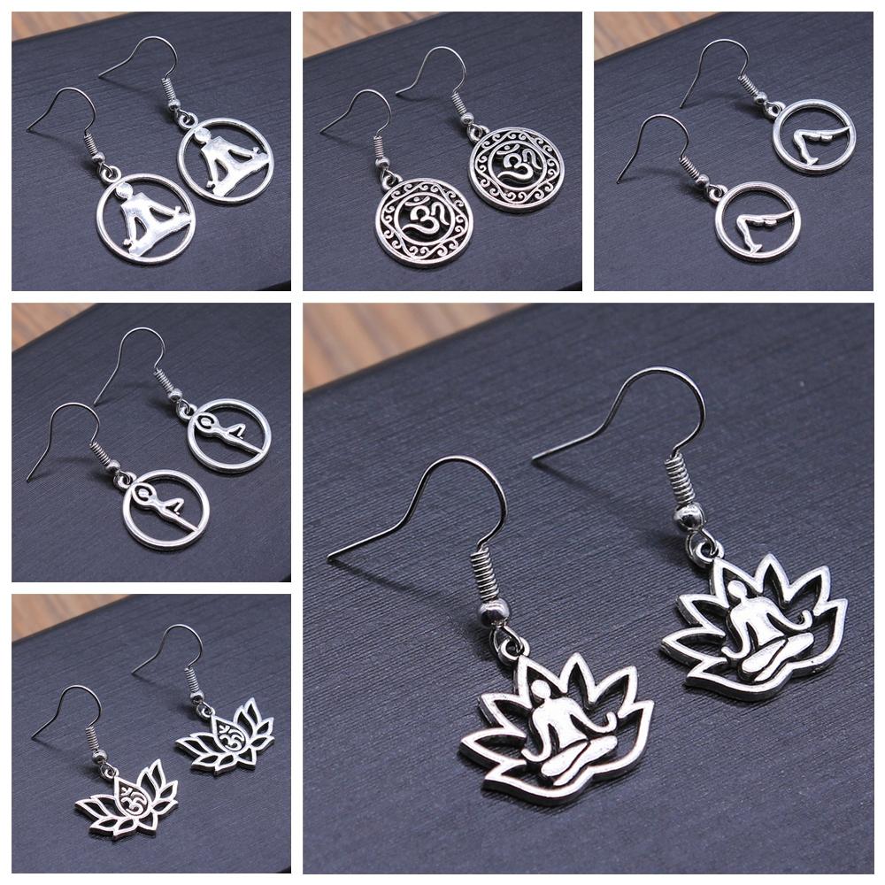 Om Sign Yoga Symbool Oorbel Yoga Om Symbool Zen Boeddhisme Glazen Oorbellen Voor Vrouwen Sieraden