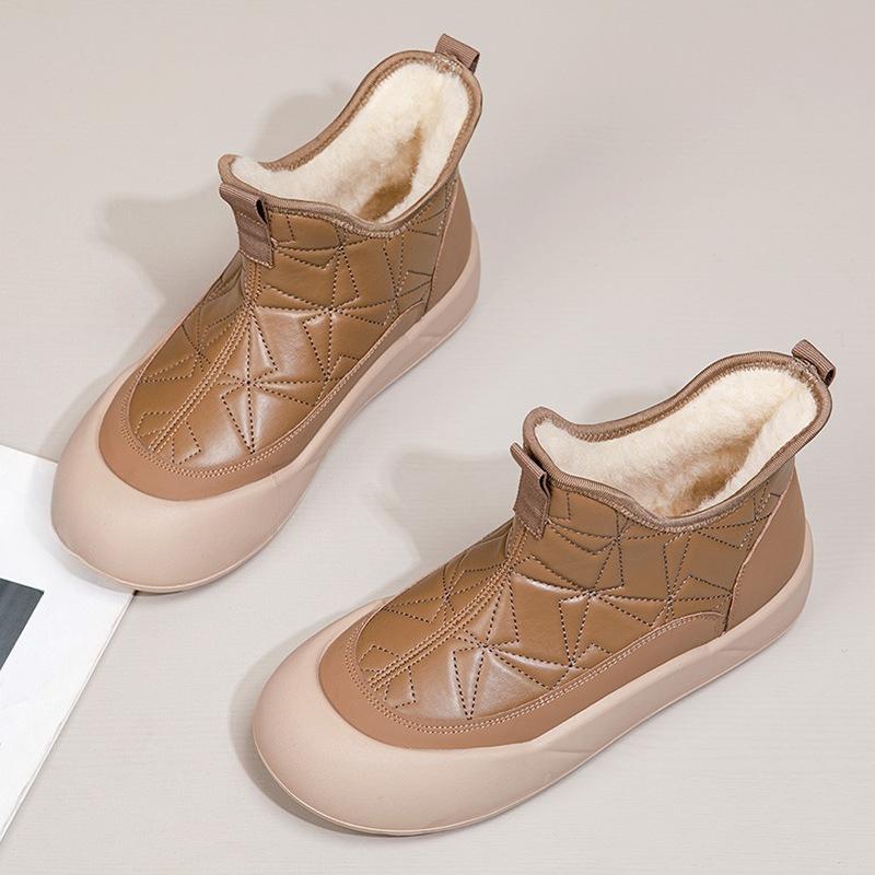 

Тканевая обувь, Хлопковая обувь, Женский флис, Одноногие зимние ботинки, Нескользящие Утепленные Теплые Хлопковые Ботинки 42 хаки