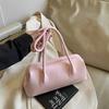 Solid Color PU Leather Underarm Bags For Women 2025 Spring Korean Fashion Retro Simple Shoulder Bag Lady Handbags And Purses