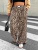 Pantalon Casual Évasé Micro à Imprimé Léopard Été 2025 pour Femmes - Style Tendance pour le Trajet Quotidien