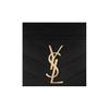 SAINT LAURENT YSL CASSANDRE metal logo quilted surface stitch grain embossed cowhide leather card holder card bag regular female black