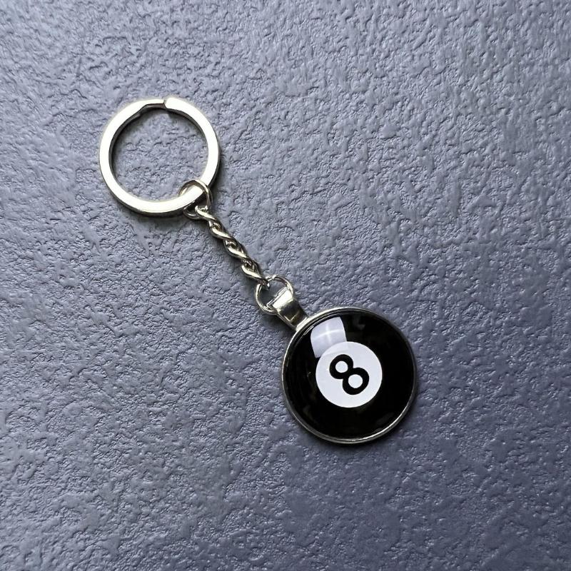 Smiling Face Dice 8 Ball Charm Keyring Backpack Decoration Handmade Pendant Keyring Fashion Bag Charm Fashion Keychain