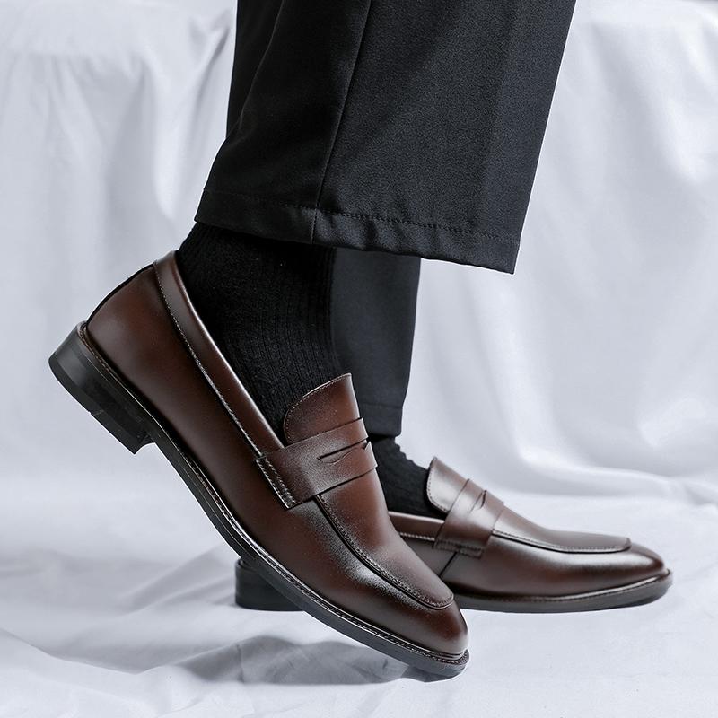 Luxury Brand Men's Loafer Shoes Leather Walking Shoes Slip-on Business Shoe Wedding Shoes Comfortable Man Breathable Drive Flat