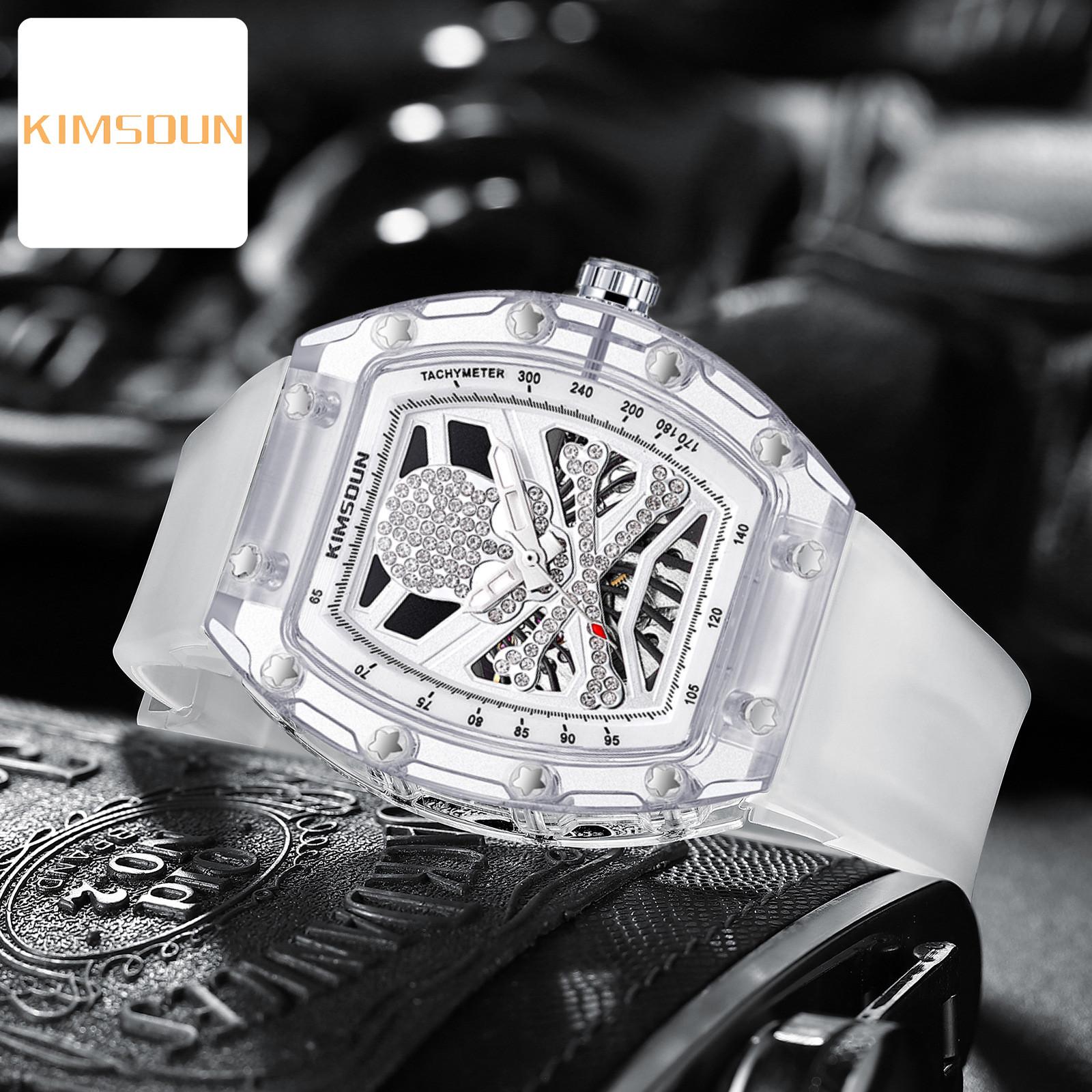 

2022 KIMSDUN, мужские часы, лучший бренд класса люкс, прозрачные полые автоматические механические часы со скелетом, мужские часы