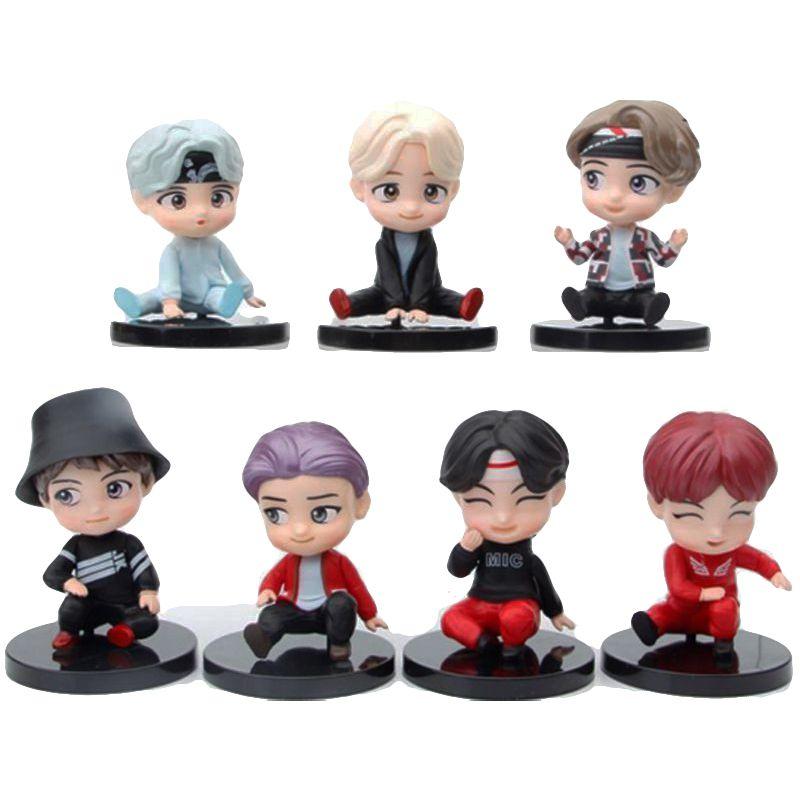 7pcsset Tinytan Bts Figure Dynamite Bangton Boys Groups Mini Figurine Army Gift