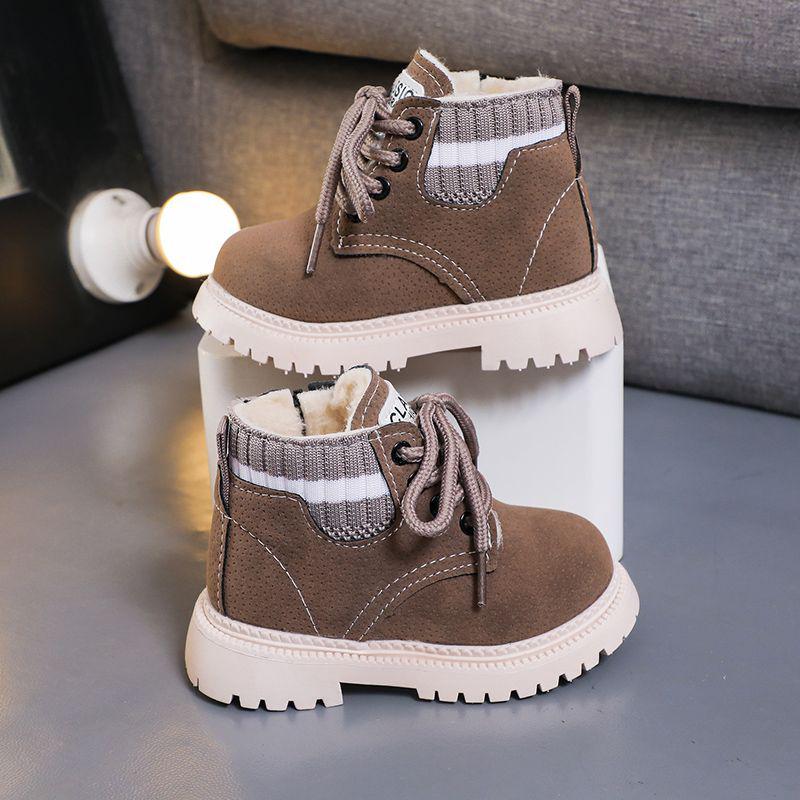 

Kids Retro Martin Winter Ankle Boots with Side Zipper - Warm, Windproof Snow Boots for Boys & Girls No Size, No Inner Length