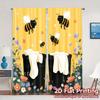 2pcs   2D FLAT PRINTING Curtains (Without Rod) BeeHaven Contemporary Popular Curtains Fabric Curtains Room Decor Decorative for