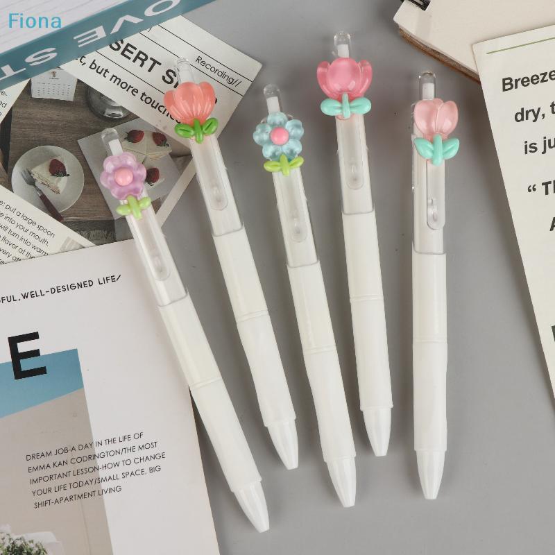 Cute 3D Flower Decor Gel Pens - Retractable Ballpoint Pens for School Office, Aesthetic Stationery Supplies