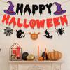 3Pcs/Set Bat Halloween Paper Banner Ghost Ghost Decor Flag Witch Pumpkin Pendant  Scene Layout