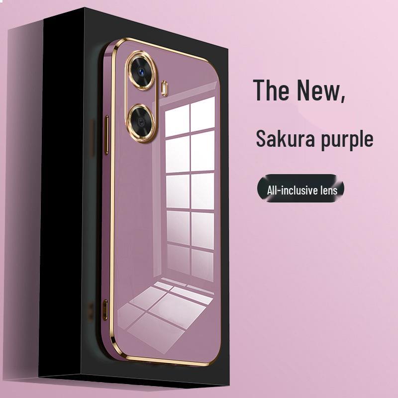 Applicable Huawei Enjoy 80 Phone Case Lens Coverage; Electroplated Solid Color Soft Shell for Enjoy 70X.
