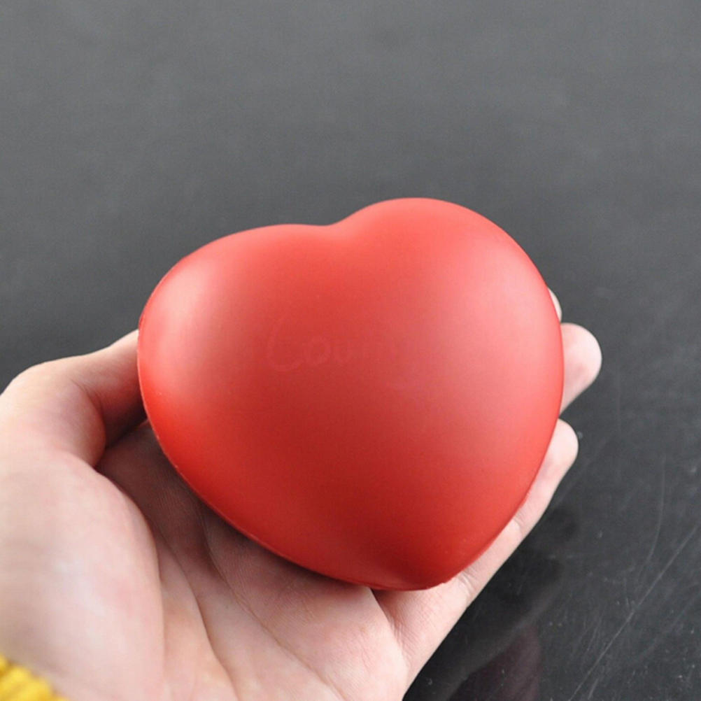 1 X Palla Antistress a Forma di Cuore per Esercizio Squeeze Gomma Elastica Schiuma Morbida