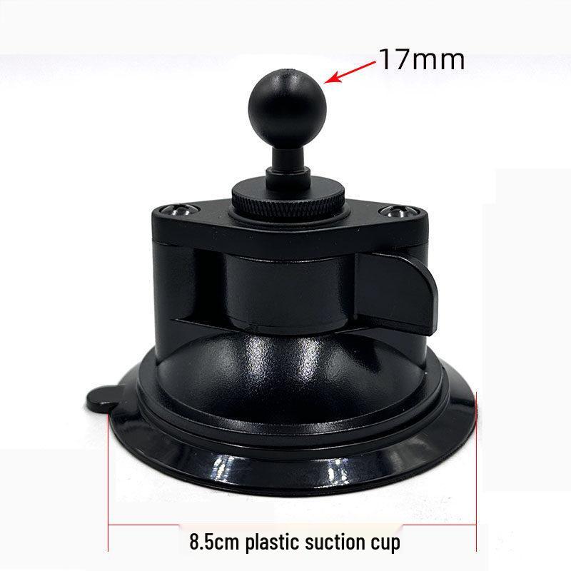 17mm Ball Head Magnetic Phone Holder with Aluminum Rod and Suction Cup Mount for Car