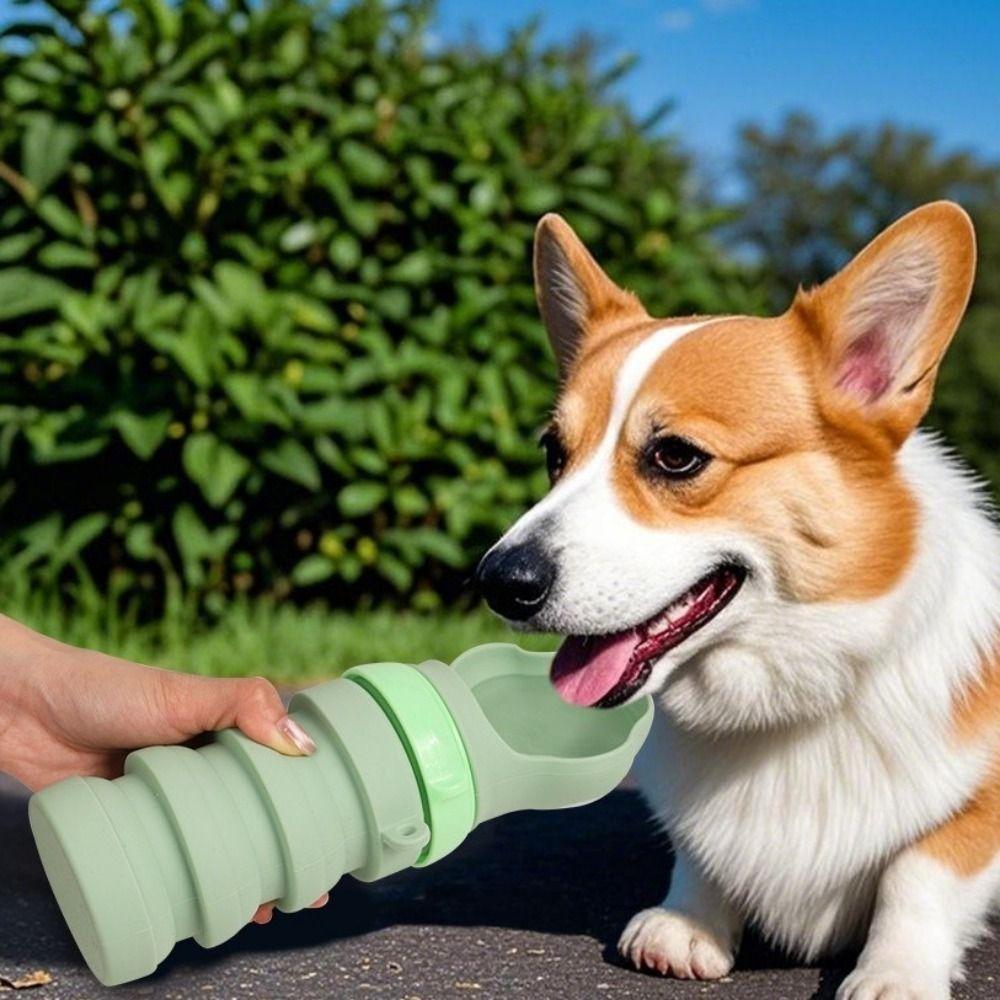 Silicone Collapsible Dog Water Bottle Food Grade Cat Water Bottle  Outdoor Dog Walking