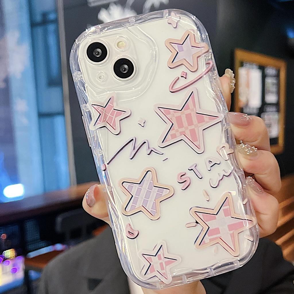 Sevimli Silikon Kılıf Xiaomi Redmi için Not 13 12 11 Samsung A54 A24 A14 Oppo A78 A58 A38 Infinix Not 30 Pro Funda Meteor Yıldız Kapak Yumuşak TPU Tampon