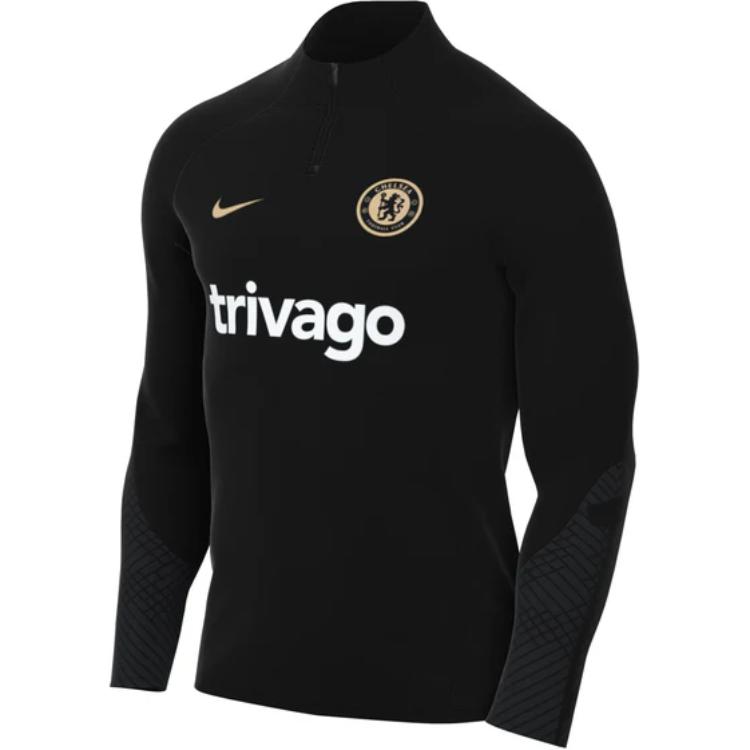 Nike Alphabet Logo Print Half-Zip Long-Sleeve Soccer Jersey Men Black DN2811-011