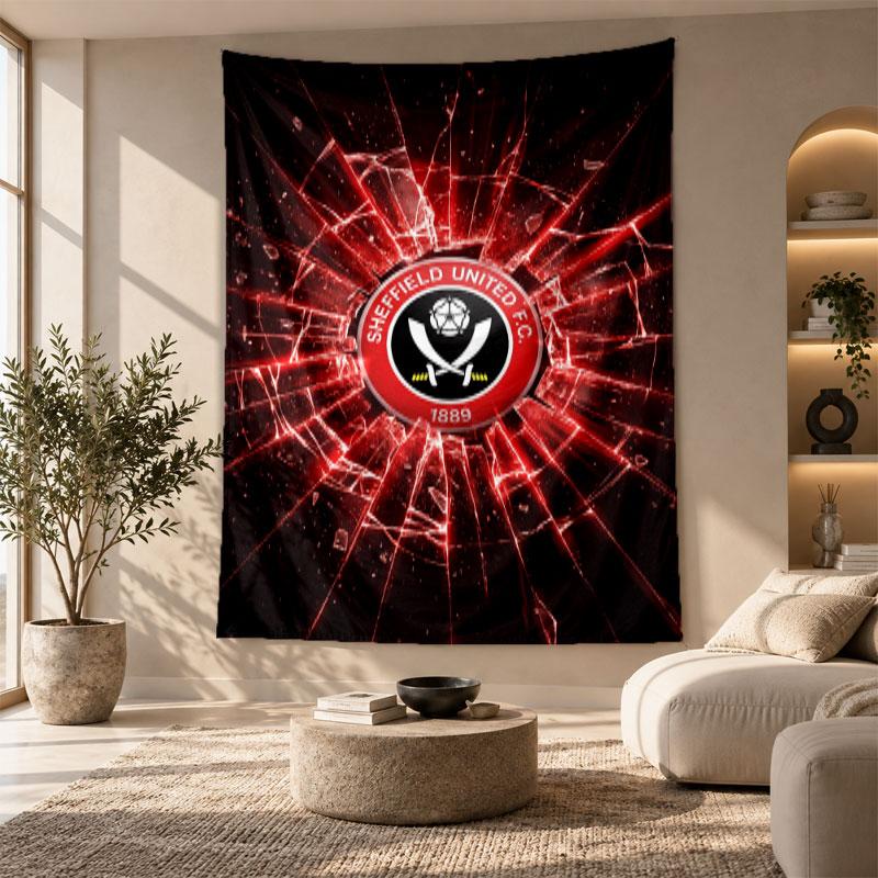 Decorative Tapestry,Sheffield United Football Printed Wall Art, Lightweight Wall Hanging For Bedroom Background