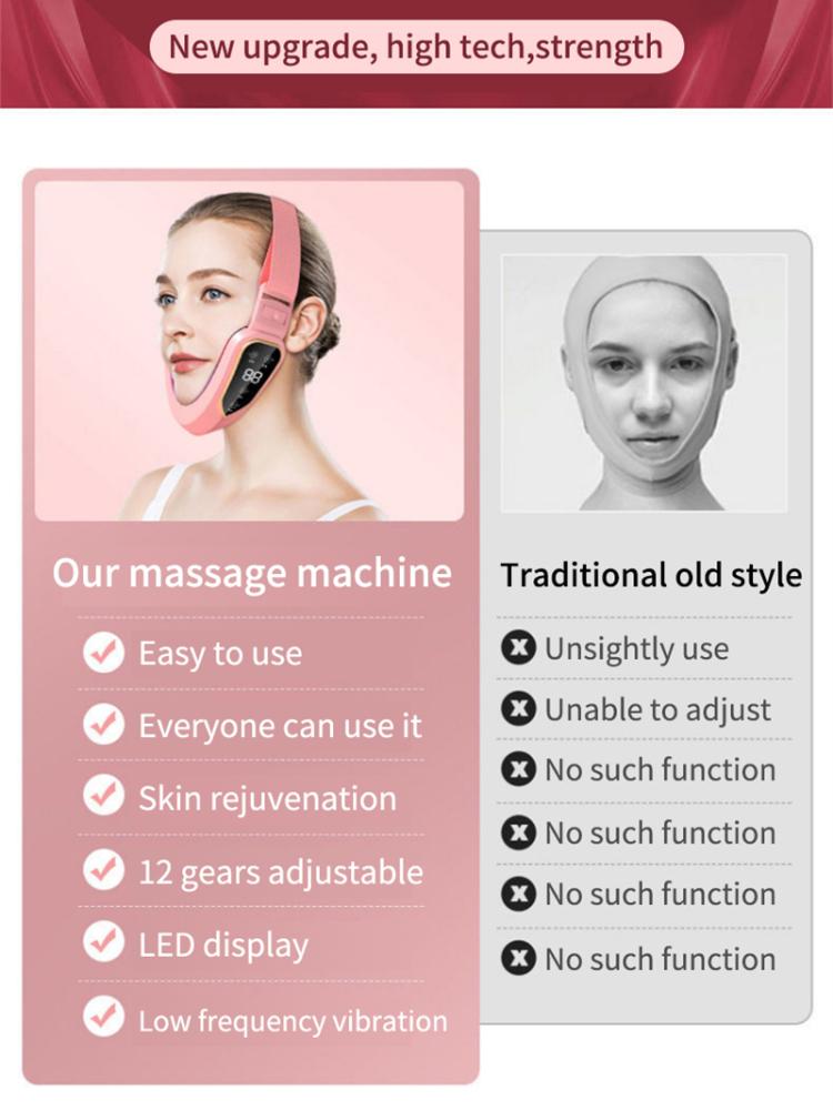 Facial Lifting Device LED Photon Therapy Facial Slimming Vibration Massager Double Chin V-shaped Cheek Lift Face
