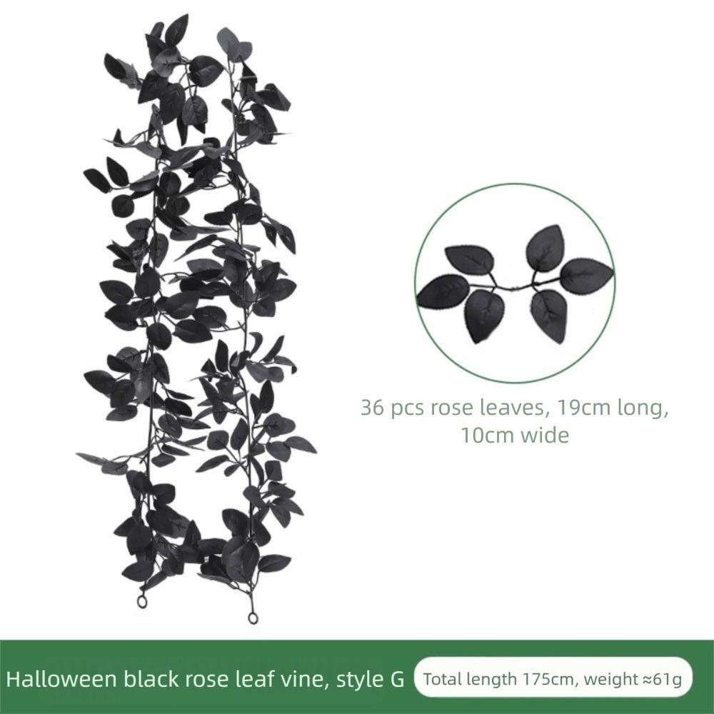 

Экологичные искусственные цветы PPC Черные листья розы Хэллоуин Листья розы Лианы Домашняя обстановка G