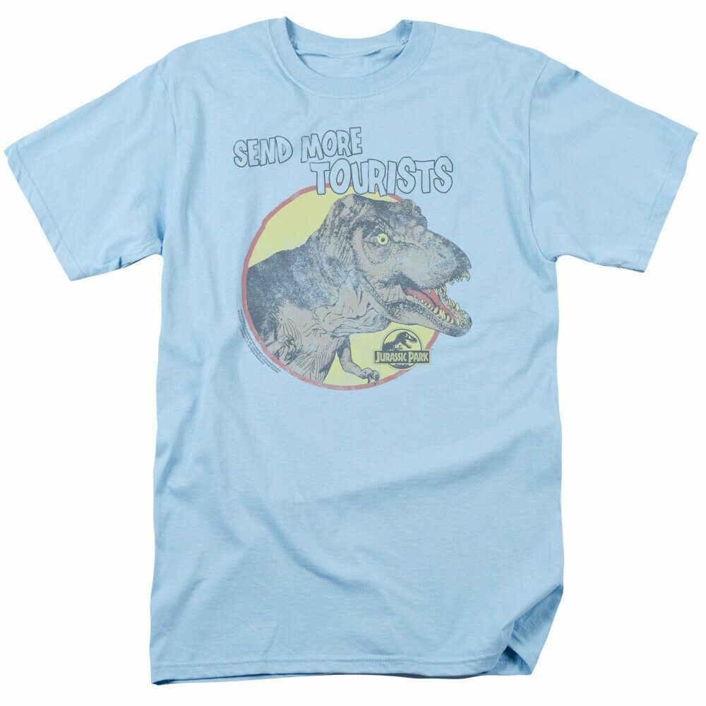 Jurassic Park More Tourist T Shirt Mens Licensed Dinosaur Movie Tee Light Blue XXXL
