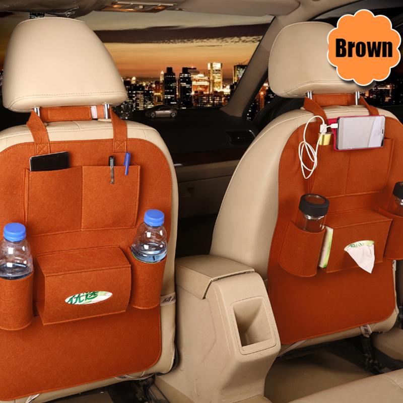 

Автомобильный универсальный органайзер на спинку сиденья, сумка для хранения с несколькими карманами, держатель для планшета, автомобильный аксессуар для интерьера, укладка, уборка коричневый