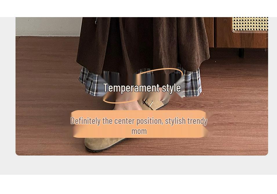 Autumn/Winter Corduroy Double-Layer Plaid Long Skirt for Pregnant Women (No Support Belt)