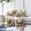 4pcs Easter Flower Pillow Cover Set, Holiday Decoration Sofa Cushion Cover, Sofa Home Decoration, Room Decoration, Office Decoration