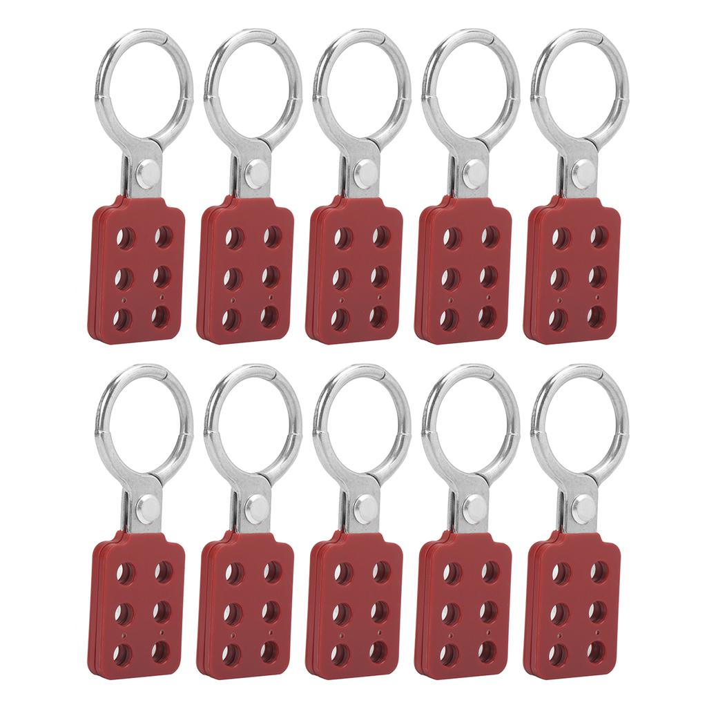 10pcs Lockout Hasp 38mm1.5in 6 Holes Aluminium Insulation for Flammable Explosive Places