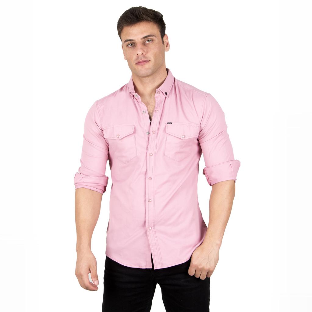 DeepSEA Herren-Hemd aus gestricktem Stoff mit Druckknopf und doppelter Tasche 2300415