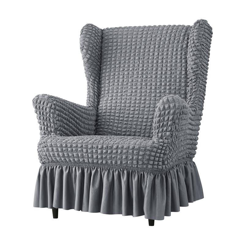 

1шт эластичный однотонный цветной чехол для кресла с подголовником, эластичный чехол для кресла из жатого хлопка, чехол для дивана с подголовником, защитный чехол для мебели