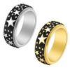8mm Star Shaped Rotable Ring for Men Stainless Steel Pressure Relieving Ring Vintage Punk Jewelry New