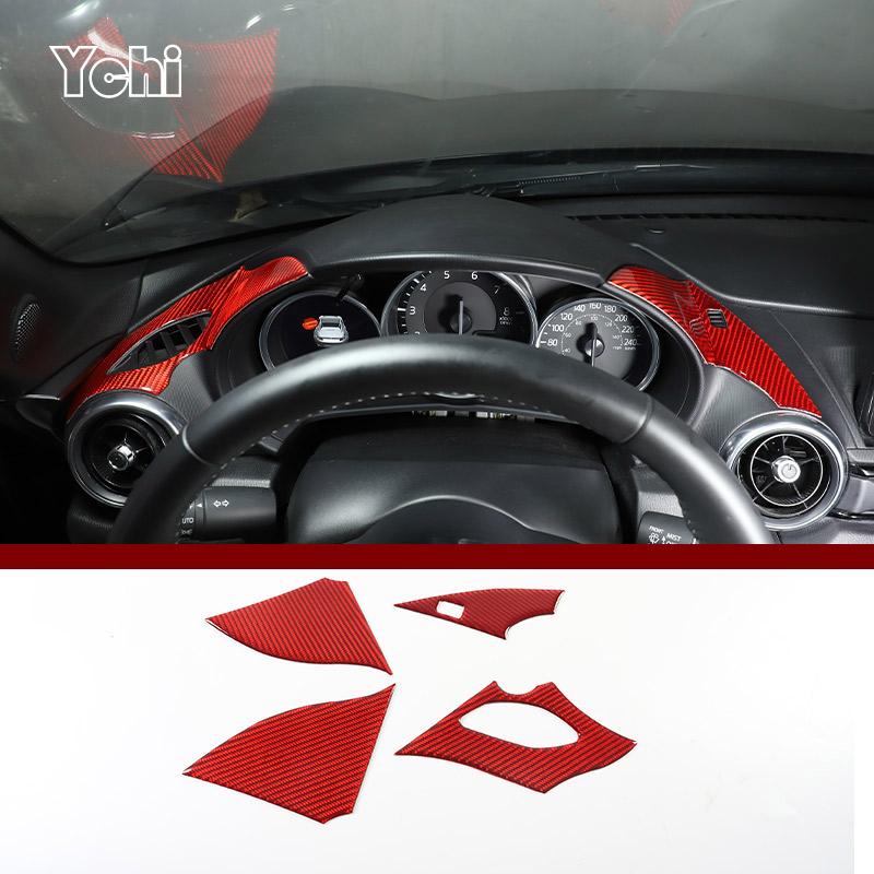 Red Soft Carbon Fiber For Mazda MX-5 NC 202016-2026 Car Center Control Interior Sticker Car Modification Accessories