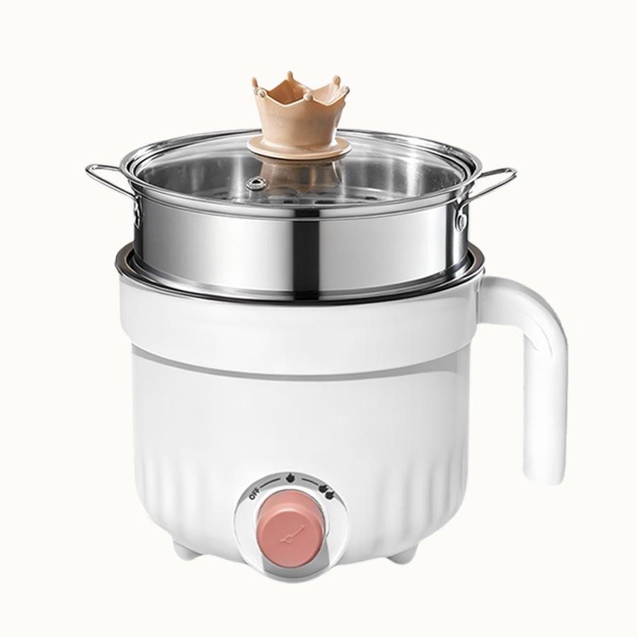 Compact Multifunctional Electric Cooking Pot for Dorms - Steamer, Boiler, Stir-Fryer, and Pan in One