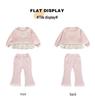 Meng Tang Tang Spring Lace Embroidery Cartoon Hoodie Two-Piece Set for Baby Girls