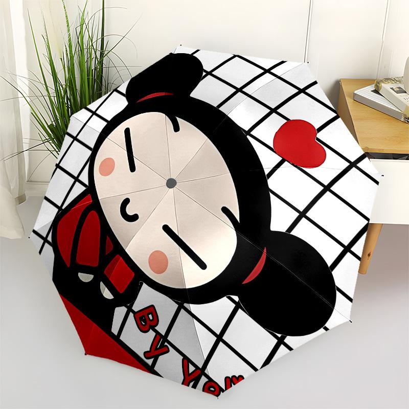 

Pucca, Grid Automatic Opening and Closing, 8 rib Structure Portable Umbrella, Suitable for Men and Women in All Seasons Perfect Gift for Ho