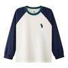 Jungen-Farbblock-Baumwoll-Langarm-T-Shirt