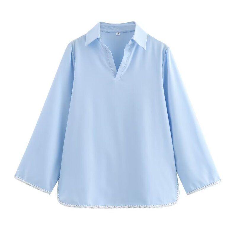 Fashion Style 2024 Summer New Arrival Women's Back Bowknot Decoration Stripes Shirt High Waist Pants 3233233