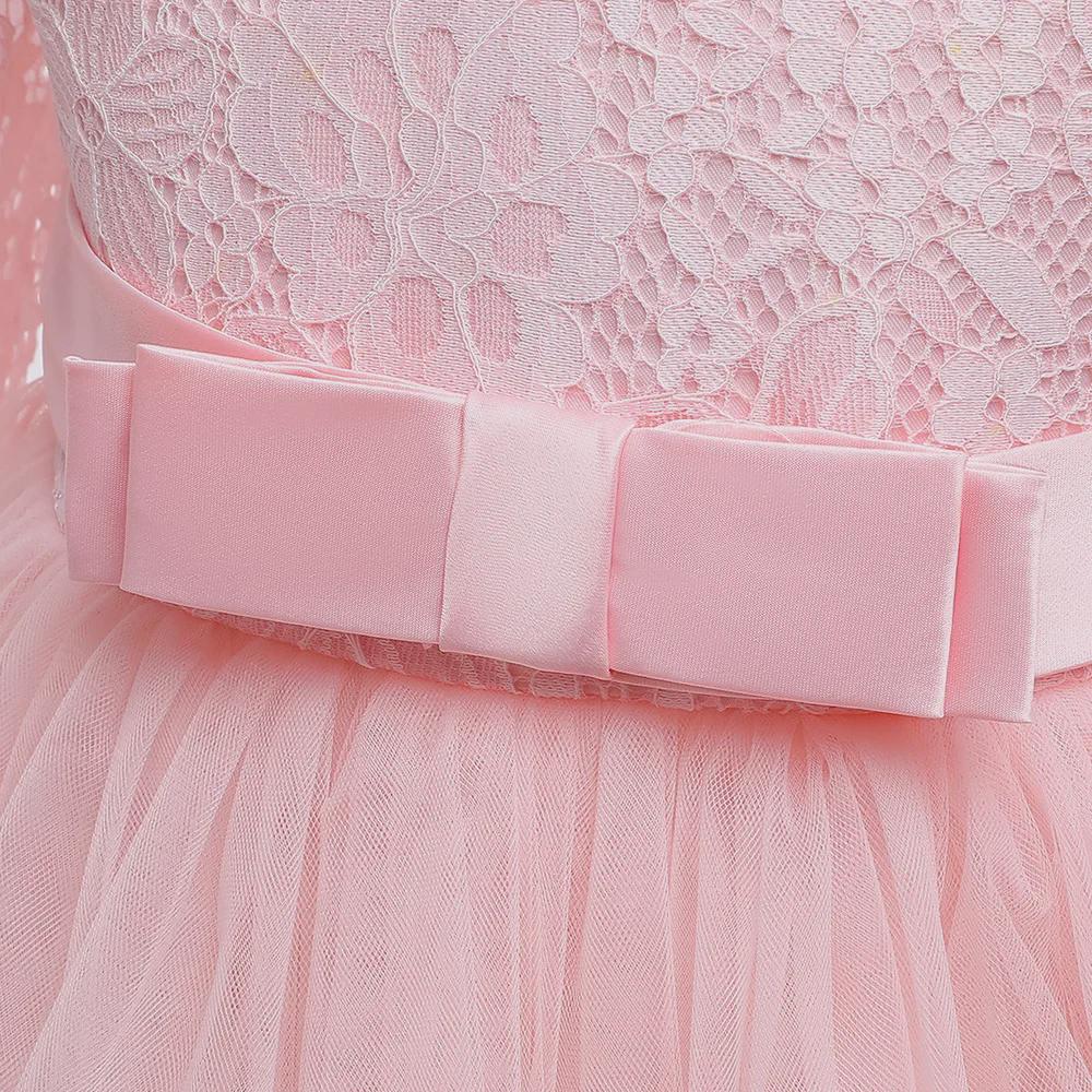 Langärmeliges mehrlagiges Tüll-Blumenmädchenkleid für Hochzeiten und Aufführungen