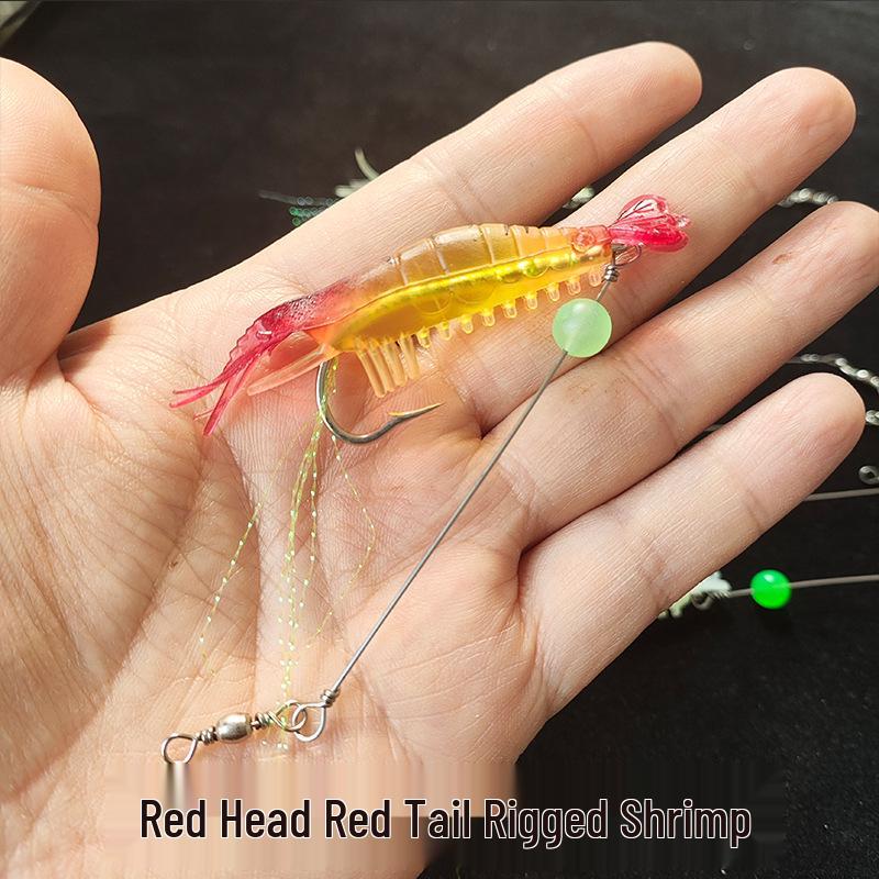 9cm Soft Bait Shrimp Rig with Wire and Hook for Sea Fishing, 6g
