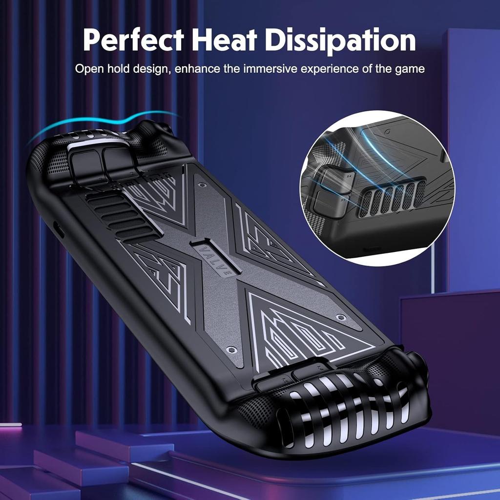 X Textur Steam Deck Schutzhülle Weiche TPU Hülle Stoßdämpfung Kratzfest Schale Kühl Langlebige Haut Ergonomie Rutschfester Griff